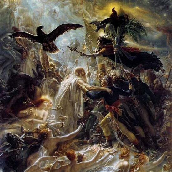 Girodet-Trioson, Anne-Louis Ossian Receiving the Ghosts of French Heroes oil painting image